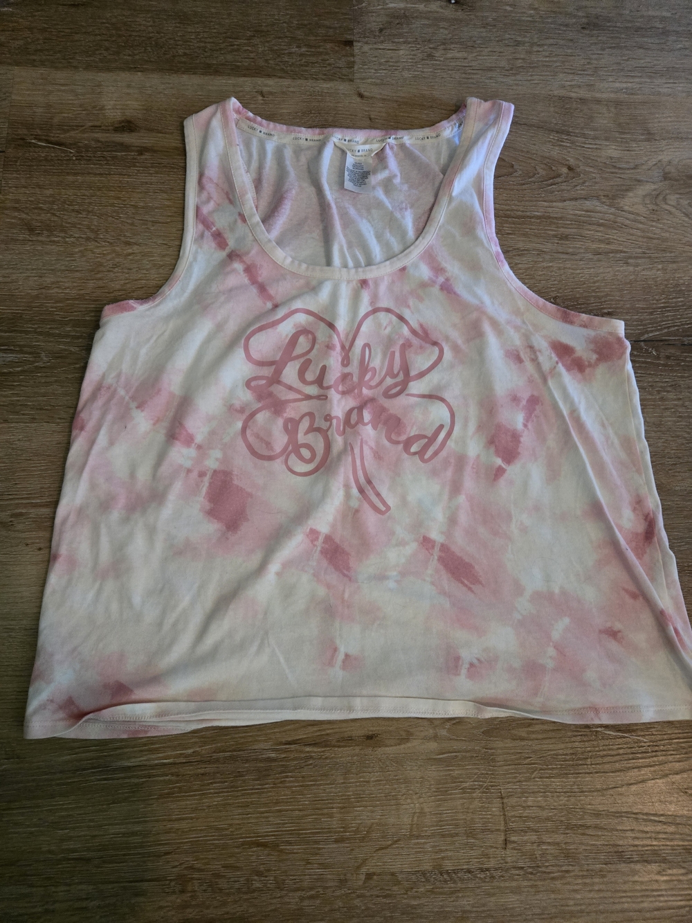 Lucky Brand Pink Tie-Dye Scoop Tank